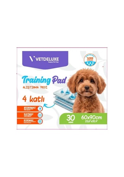 Vetdeluxe Yapışkanlı Çiş Eğitim Pedi 60x90 30 Lu