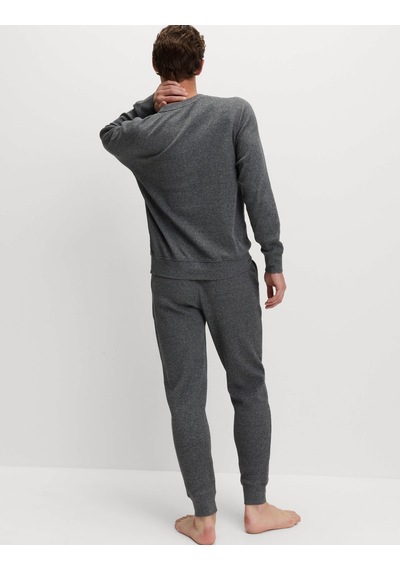 Marks & Spencer Saf Pamuklu Waffle Pijama Altı T07003567 Gri