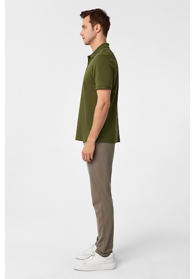 SÜVARİ Haki Regular Düz Polo Yaka Tişört
