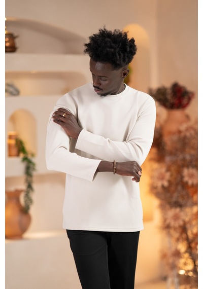 Paul Martin Modal Esnek Kumaş Regular Fit Mevsimlik Sweatshirt Krem