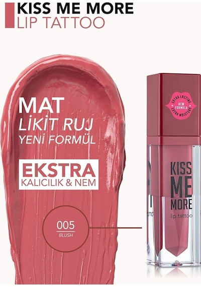 Flormar Uzun Süre Kalıcı Mat Ruj - Kiss Me More-005 Blush-8682536040662