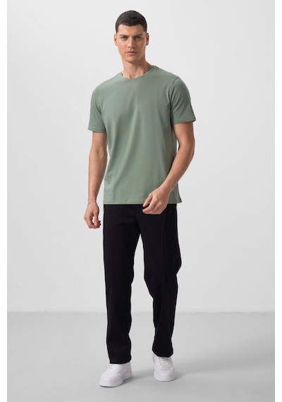Tommy Life Açık Yeşil Erkek Basic Kısa Kol Standart Kalıp O Yaka T-shirt - 87911 CAMEL