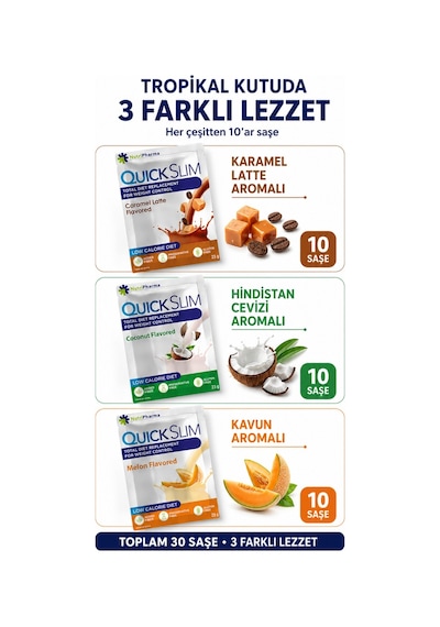 Whey Proteinli Öğün Yerine Geçen Shake Tropikal Karışık Kutu Bariatrik Protein 30 Saşe + Shaker Karışık