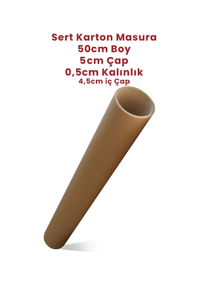 5 Adet Silindir Kutu Karton Rulo Gönderi Poster Afiş Harita Tüpü Masura 5 Cm X 50 Cm Kahve Kraft 6 X