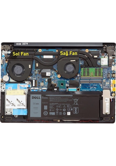 Dell G3 3579 P75f Gaming Notebook Gpu Fanı - Ver.2 Sol Fan / Fan605v2 1