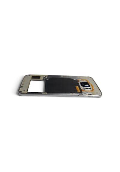 G925 Orta Kasa Galaxy S6 Edge Uyumlu Siyah Renk Orta Kasa Çerçeve + Ses Açma On Off Tuş Plastik Kamera Camı Ve Hoparlör Black