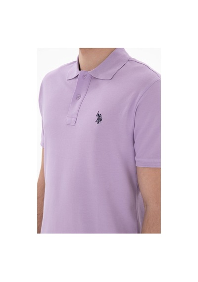U.S. Polo Assn. Erkek Slim Fit Polo Yaka Lila Basic Tişört 50297984-VR034