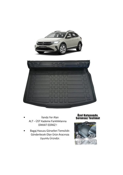 Sahler Volkswagen Taigo 2021+ Uyumlu 4.5d Premium Havuzlu Paspas Ve Liner Marka 3d Üst Bagaj Havuzu