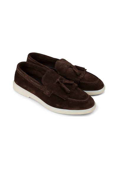 Deery Erkek Hakiki Süet Kahverengi Püsküllü Loafer - 02030mkhvc01 Kahverengi