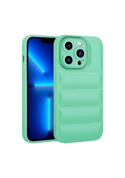 Kilifone - İphone 13 Pro Uyumlu Kılıf Kamera Korumalı Parlak Airbag'li Galya Kapak - Su Yeşil - T25266