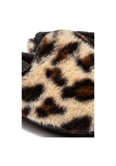 Twigy Leopar Kadın Peluş Ev Terliği Bej 37/41 Bej Leopar