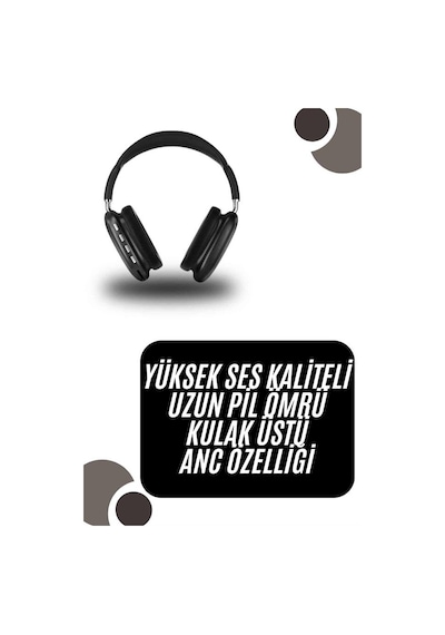 Northcity Kablosuz Bluetooth Kulaklık - Yumuşak Süngerli Sd Kart Girişli Kulak Üstü