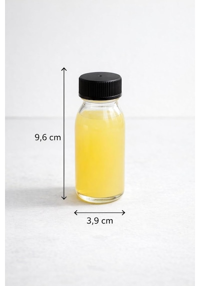 5 Adet 60 Ml Kilitli Siyah Kapaklı Şeffaf Detox Shot Şişesi 60 Cc Ginger Şat Beyaz Cam Şişe Diğer