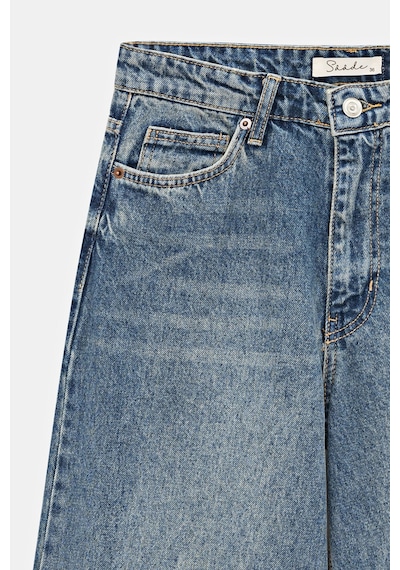 Sââde Kadın Yüksek Bel Wide Leg Bol Paça Jean Pantolon - '90 Vintage Mavi