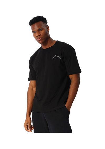 Sportive Yama Erkek Siyah Günlük Stil T-shirt 25ye030-syh Siyah
