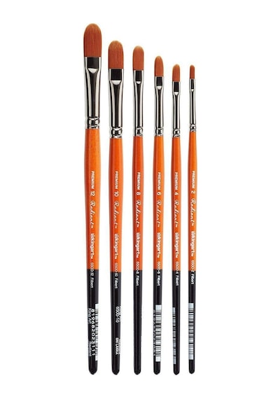 Radiant 6500 Filbert Serisi Premium Altın Sentetik Fırçalar, Akrilik, Yağlı Boya Ve Suluboya İçin, 6&apos Lı Set Boyutlar: 2, 4, 6, 8, 10, 12 0 Radiant 6500 Filbert Serisi Premium Altın Sentetik Fırçalar, Akrilik, Yağlı Boya Ve Suluboya İçin, 6&apos Lı Set Boyutlar: 2, 4, 6, 8, 10, 12 0