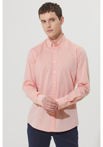 Ac&Co / Altınyıldız Classics Erkek Turuncu Slim Fit Dar Kesim %100 Pamuk Düğmeli Yaka Desenli Gömlek Turuncu Ac&Co / Altınyıldız Classics Erkek Turuncu Slim Fit Dar Kesim %100 Pamuk Düğmeli Yaka Desenli Gömlek Turuncu