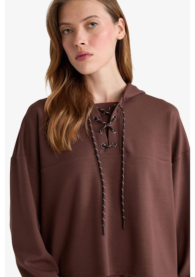 Defacto Modal Bağlama Detaylı Sweatshirt-fall İn Love Loungewear G0002ax25wnbn334 Kahve