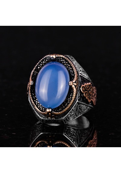 Chalcedon Taşlı Yüzük - 925 Ayar Gümüş Yüzük Gümüş