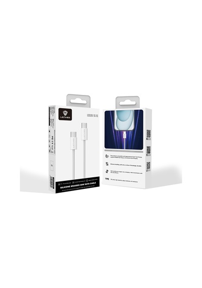 Lenyes Lc526 Type-c To Type-c Akıllı Çip Koruma Özellikli Data Ve Şarj Kablosu 60w 1.2m Beyaz Beyaz