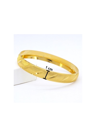 22 Ayar Altın Kaplama İmitasyon Rüzgar Model Bilezik 1 Cm Blz-3006 Altın