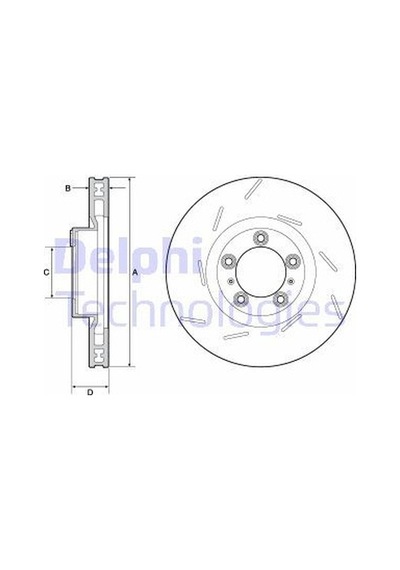 DELPHI BG9128C ÖN FREN DİSKİ TEKLI PAKET BOYALI SOL PORSCHE PANA