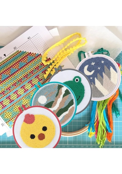 Plastik Nakış Kasnağı, Hello Serisi Yeni Başlayanlar İçin Çapraz Dikiş Çemberleri, Punch İğne Kasnağı, Dikiş İçin Nakış Çerçeveleri, İğne İşi, Nakış Projeleri Kahverengi, Büyük 9,45 İnç