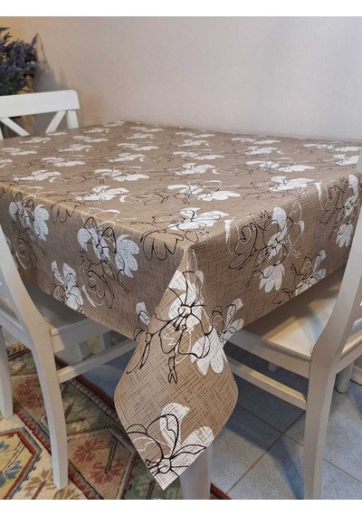 Elyaflı Pvc Masa Örtüsü Modern, Dayanıklı, Silinebilir Ve Şık Görünüm Fnt1270 Kahverengi