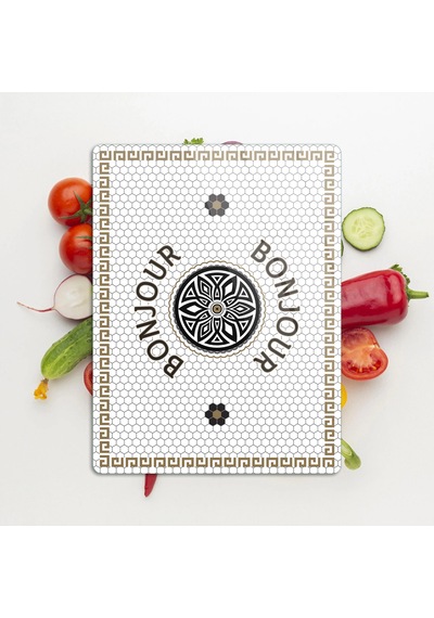 Decovetro Cam Kesme Tahtası Ve Sunumluk Amore Bonjour 25 X 35 Cm Çok Renkli