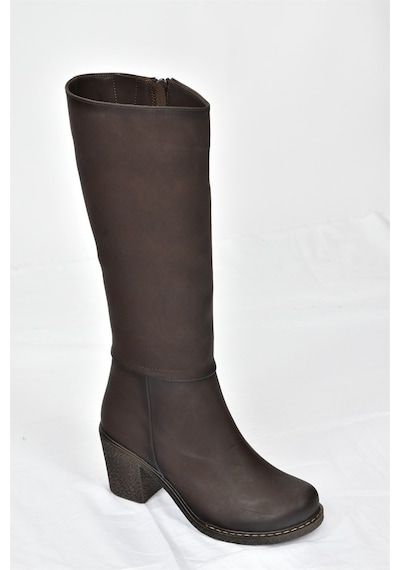 Fox Shoes Kahverengi Kalın Topuklu Kadın Çizme C674250309