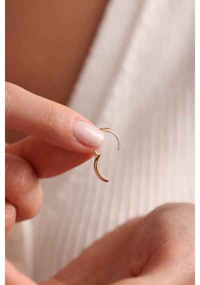 Altın Du Z Oval Halka Ku Pe 1.2 Cm 3mm