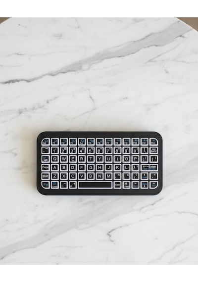Siyah Kablosuz Mini Rgb Işıklı Klavye Bluetooth 5.2 İnce Tasarım
