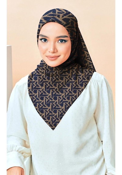 İpekal Soft Pamuk Eşarp-90 X 90 -06099 Lacivert-kahve