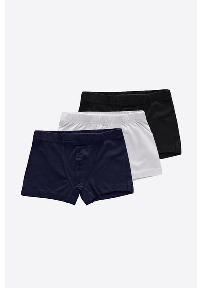 Malabadi Erkek Çocuk Siyah Beyaz Lacivert 3 Lü Paket Pamuk Elastan Boxer 209 Siyah-beyaz-lacivert
