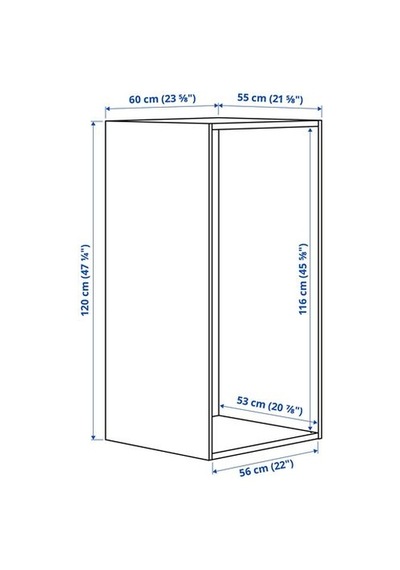 Ikea Platsa Gardırop İskeleti, Beyaz, 60x55x120 Cm