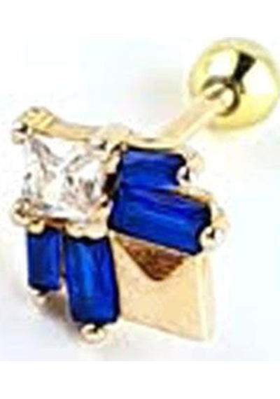 Lacivert Baget Zirkon Taş Detaylı 925ayar Gümüş Üzerine Altın Kaplama Luxury Tasarım Tragus Kıkırdak Helix Piercing Altın Lacivert Baget Zirkon Taş Detaylı 925ayar Gümüş Üzerine Altın Kaplama Luxury Tasarım Tragus Kıkırdak Helix Piercing Altın