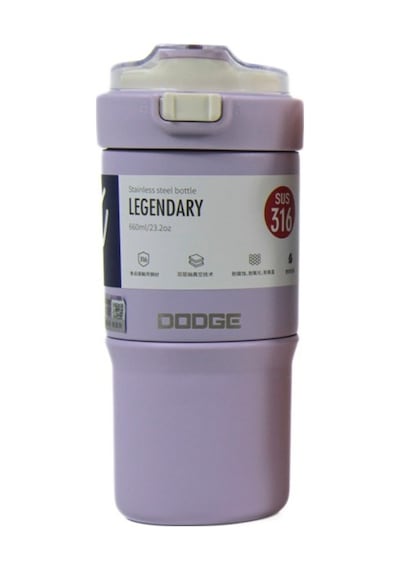 Dodge Db-23684 Çift Kullanım Pipetli/rahat İçim Mor 660ml Çelik Termos Diğer