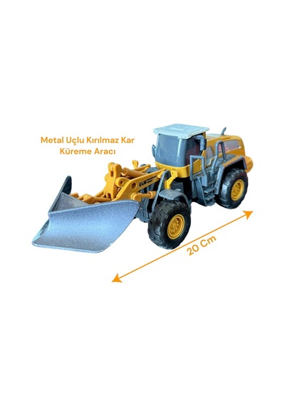 Kırılmaz Oyuncaklar İş Makineleri Çocuk Mühendisliği Kar Küreme Ve Kepçe Metal Uçlu 2li Yollanır
