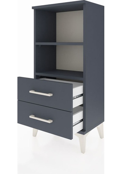 Arges Komodin 2 Raflı 2 Çekmeceli 44x30x96 Antrasit-antrasit Antrasit