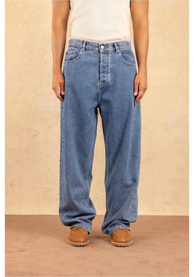 American Rag Cie Le Jean Baggy 5 - Cep %100 Pamuk Kot Pantolon - Şık Ve Rahat Mavi