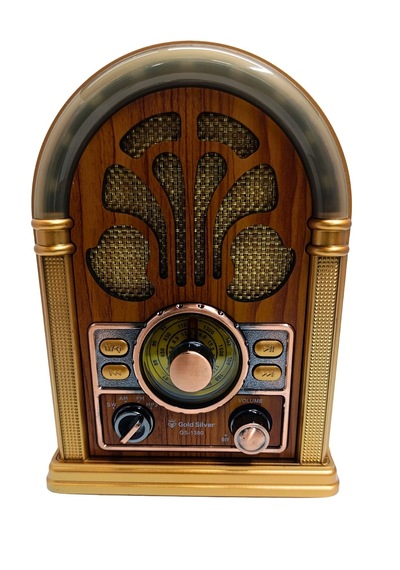Gold Silver Gs-1380 Rgb Led Işıklı Nostaljik Ahşap Radyo Şarjlı Bluetooth Hoparlör Tws Usb Tf