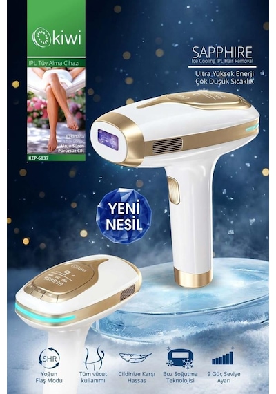 Kiwi Kep-6837 Ipl Lazer Epilasyon Aleti Safir Buz Başlık