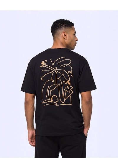 Kappa Authentic Omasy Tur Erkek Siyah Oversize Tişört