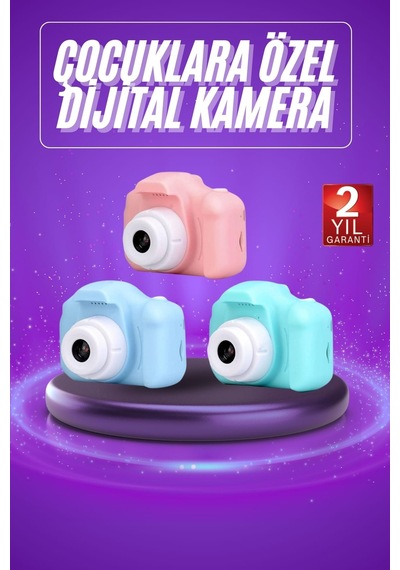 Mini Dijital Fotoğraf Makinesi Çocuklar İçin 1080p Hd Dahili Hafıza Kartlı