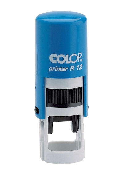 Colop R12 Yuvarlak Mavi Kasa Siyah Keçe - 12 MM