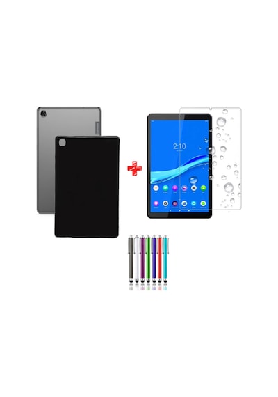 Lenovo M8 Tb-8505f 8" 3lü Set Lansman Silikon Kılıf + Nano Ekran Koruyucu Siyah