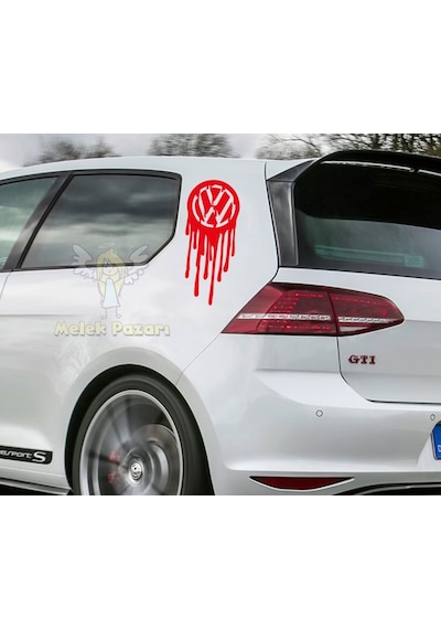 Vw - Volkswagen Logo Kan, Erime Araba Sticker