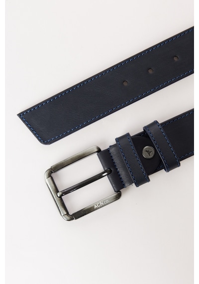 AC&Co / Altınyıldız Classics  Erkek Lacı Casual Suni Deri Kemer Lacivert