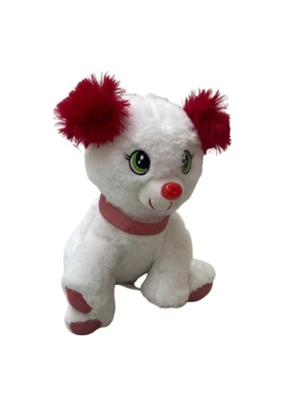 Sevimli Peluş Renkli Köpek 20 Cm Uyku Arkadaşı Hediyelik Kırmızı
