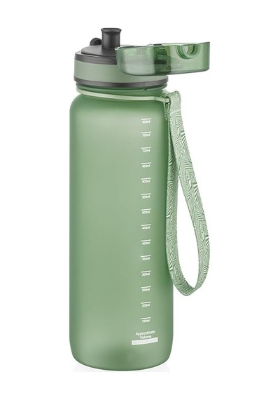 Uzspace Tritan Matara Bpa İçermeyen Su Şişesi Zeytinyağı Yeşil 800ml Diğer